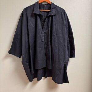 Alistair Trung Womens Oversized Tunic Top Size‎ *L Black Lagenlook Quiet Luxury